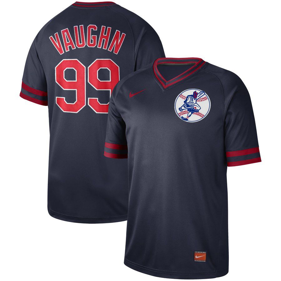 Men Cleveland Indians #99 Vaughn Dark blue Nike Cooperstown Collection Legend V-Neck MLB Jersey->houston astros->MLB Jersey
